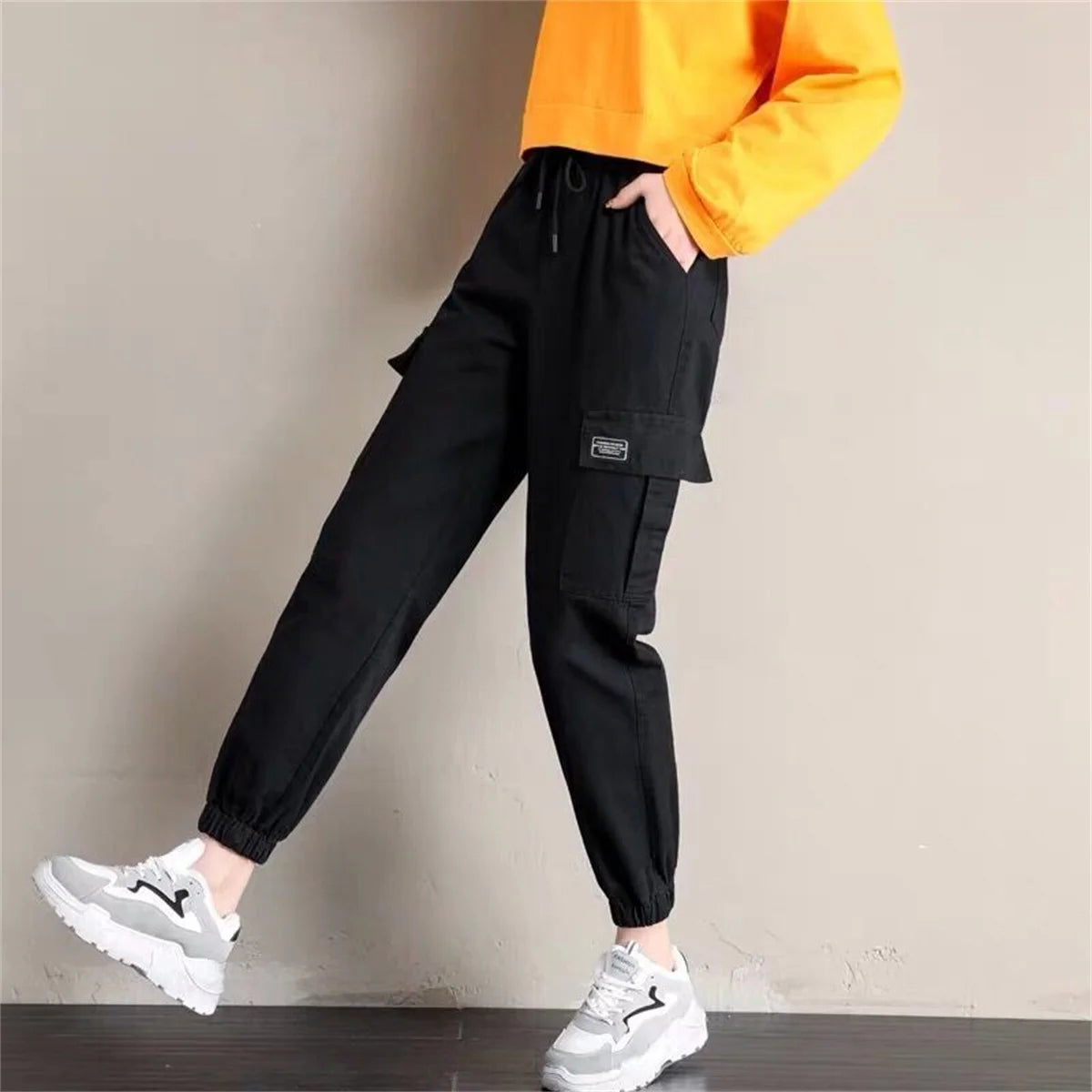 Coole Cargo Hosen Frauen Casual Harajuku Jogger Hohe Taille Lose Weibliche Hip Hop Hosen Koreanische Punk Hosen Lustige Capri Femme