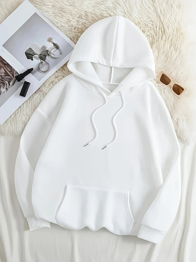 Tasche Mops Hoodies Frauen Cartoons hund Drucke Mit Kapuze Lose Taschen Sweatshirts Winter Fleece Warme Tops Straße Schwarz Frau Kleidung