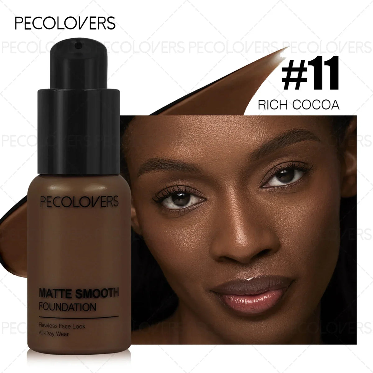1PC Flawless Liquid Foundation – Vollständige Abdeckung, matt, wasserfest, verbirgt Hautunreinheiten, verschiedene Farbtöne