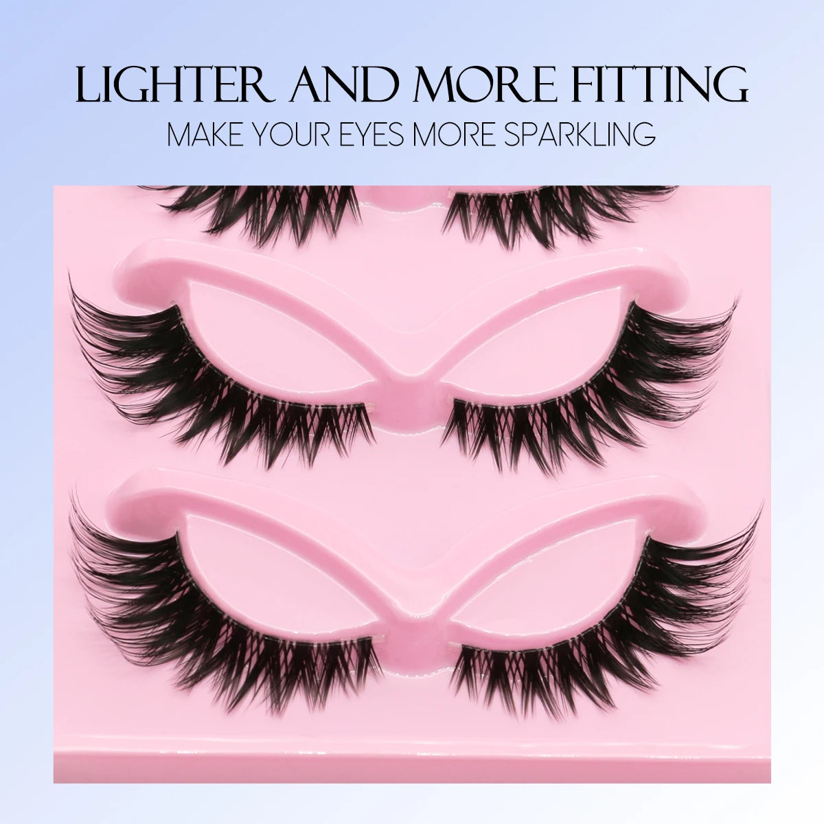 GROINNEYA Katzenaugen-Wimpern, 5 Paar, natürliche künstliche Wimpern, klare Band-Wimpern, natürliches, langes, geflügeltes Ende, längliche Wimpern, Make-up