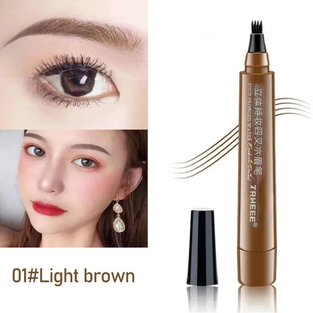 5 Farben Microblading Augenbrauenstift Wasserfester Flüssiger Augenbrauenstift Langanhaltender Augenbrauenstift 4-Punkt-Augenbrauenstift Kosmetik