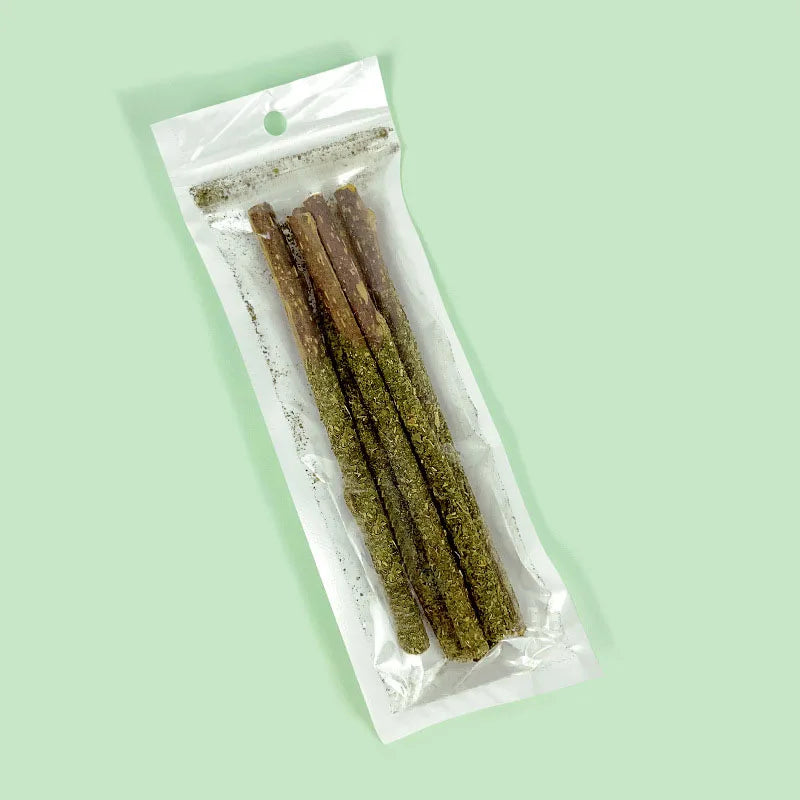 Katzen-Minzstöcke zur Zahnreinigung, Bissresistente Katzenspielstäbe, Beruhigender Snack für Katzen