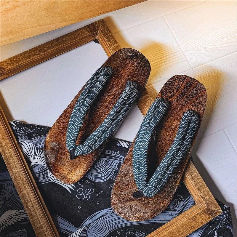 Herren-Slipper, 2022, neue japanische Fischgräten-Hausschuhe, Holz-Clogs, Geta-Flip-Flops, rutschfest, im Sommer, Cos-Schuhe