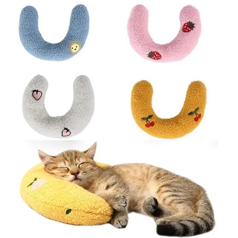 Süßes Katzenkissen, Katzen, Kätzchen, kleine Hunde, Schlafkissen, U-förmiges, weiches Katzenbett, Kissen, Katzenspielzeug, Heimtierbedarf, 2014, 2014, Diego