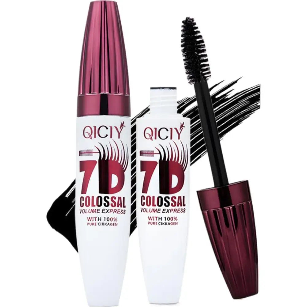 Schwarze Mascara für mehrdimensionales Volumen, Wimpernverlängerung mit Seidenfasern, wasserfest, wischfest, langanhaltendes Augen-Make-up, Kosmetik