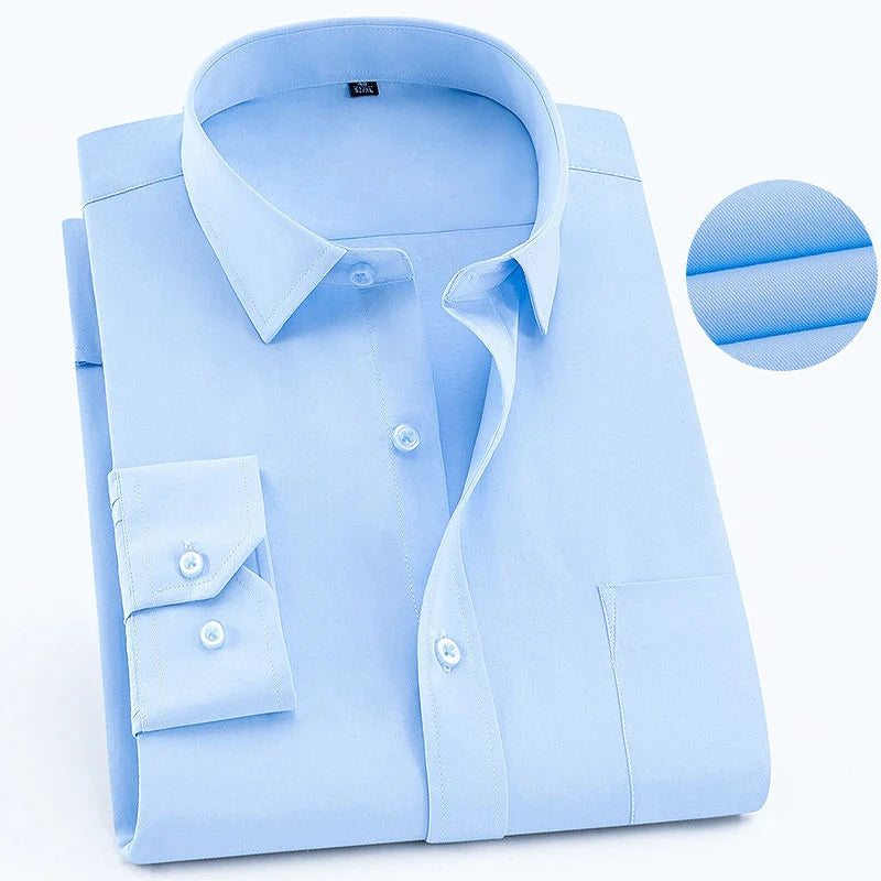Top-Qualität Herren Business lässig Langarmhemd klassische gestreifte karierte männliche soziale Hemden für Mann lila blau