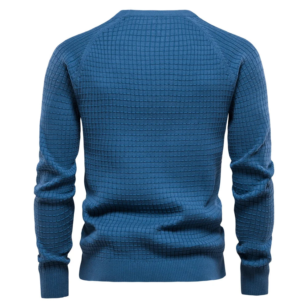 AIOPESON 100% Baumwolle Männer Pullover Soild Farbe Oansatz Hohe Qualität Mesh Pullover Männlichen Neue Winter Herbst Grundlegende Pullover für Männer