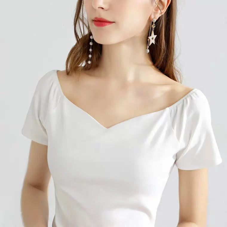 Mode Frauen Frühling Sommer Stil Baumwolle Blusen Shirts Frauen Casual Kurzarm V-ausschnitt Solide Lose Blusen Frauen Tops DF3492