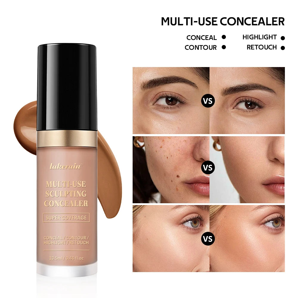 Super Concealer für Gesichtsbedeckung, 5 Farben, Highlight-Kontur-Retouch, vielseitig einsetzbar, super deckend, feuchtigkeitsspendend, kostenlose Ölformel-Make-up