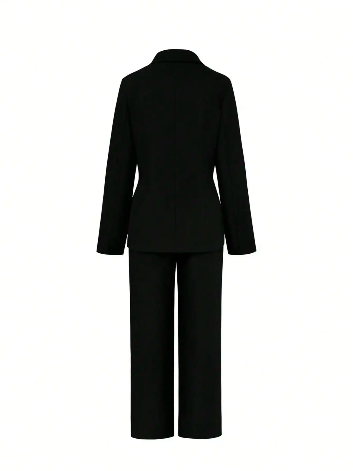 Zweiteiliges Damen-Blazer-Set mit langen Ärmeln und gestreiftem Bandbesatz – Farbblock-Trainingsanzug mit Hose für den Herbst
