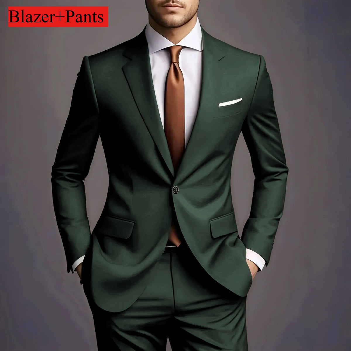 2026 Neue Luxuriöse Elegante Herrenanzüge 2-teiliges Set Modischer Koreanischer Lässiger Slim-Fit Anzug für Gesellschaft, Bräutigam und Hochzeit