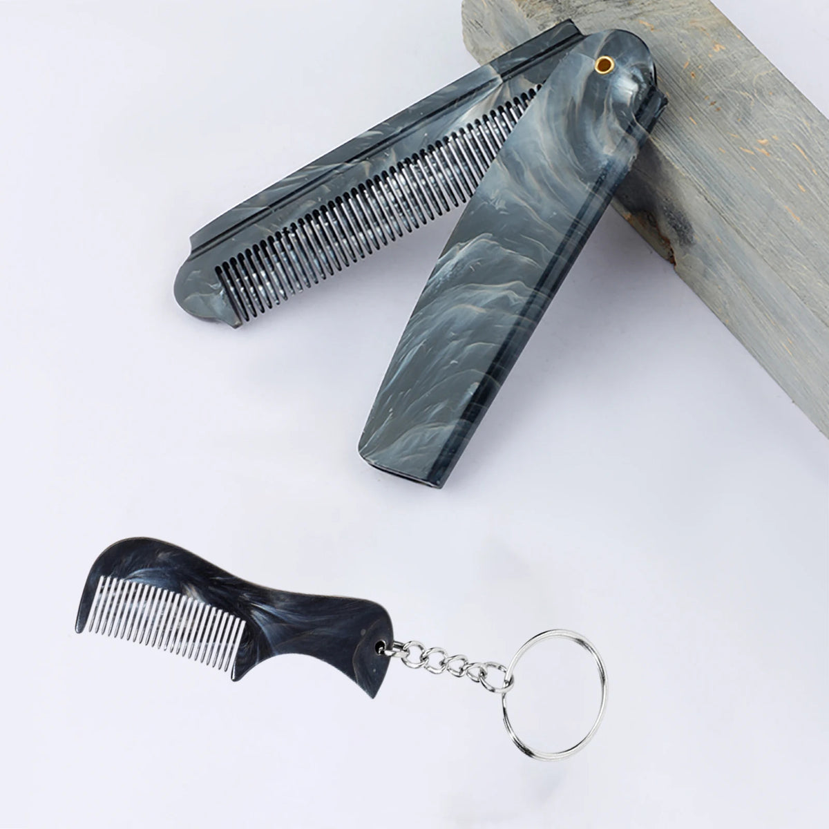 Neue Type1/2PCS Tragbare Stahl Kämme Falten Tasche Bart Kämme Für Männer Öl Kopf Haar Styling Kamm Salon barber Werkzeuge Für Haarschnitt