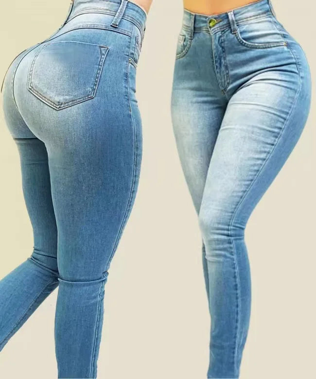 2026 NEUE Damen Skinny Jeans Hosen Vintage Denim Jeans Damen Mode Stretch-Hosen Streetwear Gerades Bein Hüftumschließende Jeans