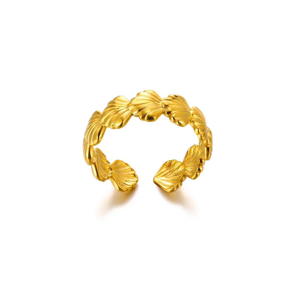 Minimalistische offene Schlangenringe aus Edelstahl, goldfarben, herzförmig, verstellbare Ringe, klassischer Partyschmuck, kostenloser Versand