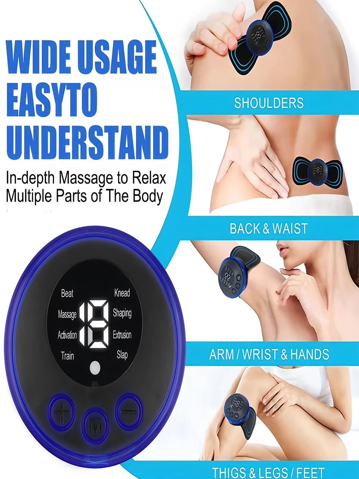 2026 Intelligenter Mini-Elektro-Nackenmassagegerät, Aufladbarer Tragbarer Schulter- und Nackenmassage-Patch mit Mehrfach Einstellbarer Funktion
