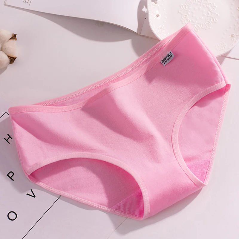 Damenhöschen aus reiner Baumwolle, weich, atmungsaktiv, bequem, Unterwäsche, Bonbonfarben, Unterhose, mittlere Taille, große Größe, M-XXL, Slips, Dessous