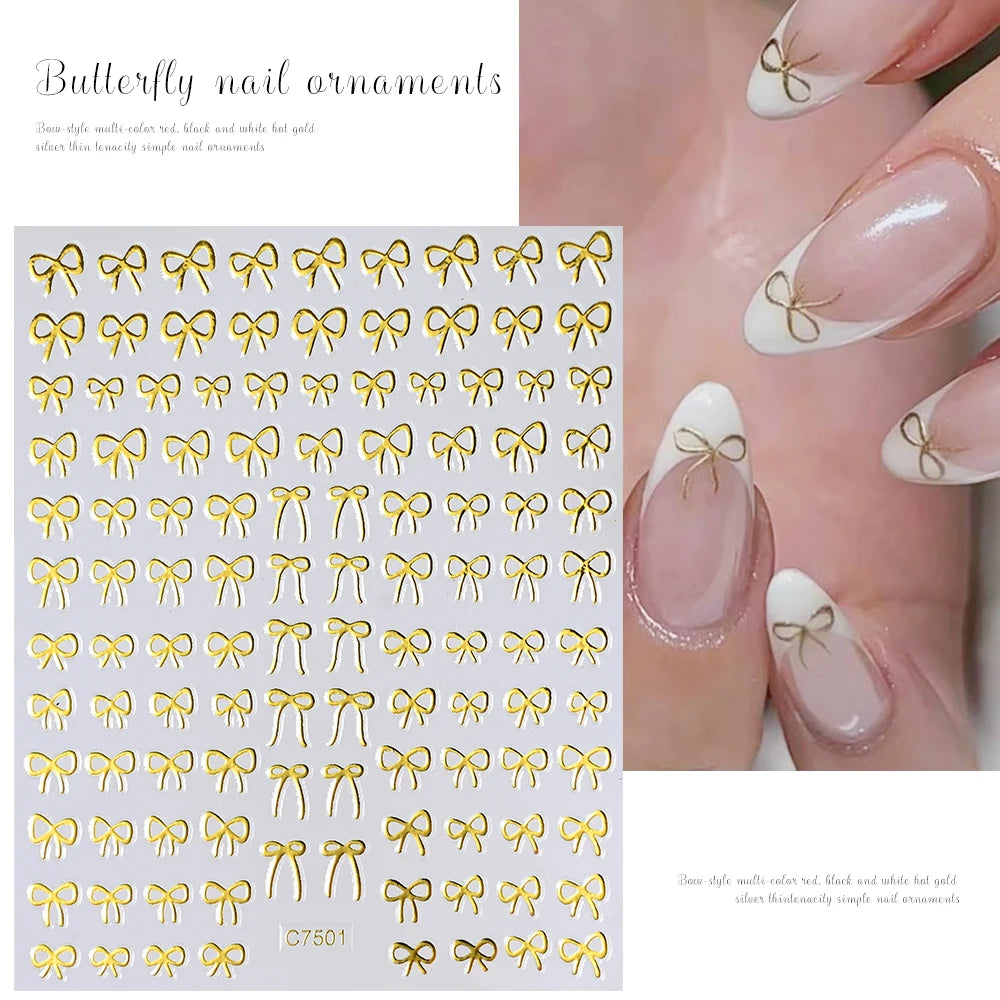 1Pc Gold Splitter Laser Engel Flügel Nail art Aufkleber 3D DIY Schmetterling Flügel Selbstklebende Sliders Maniküre Dekoration Tipps abziehbilder
