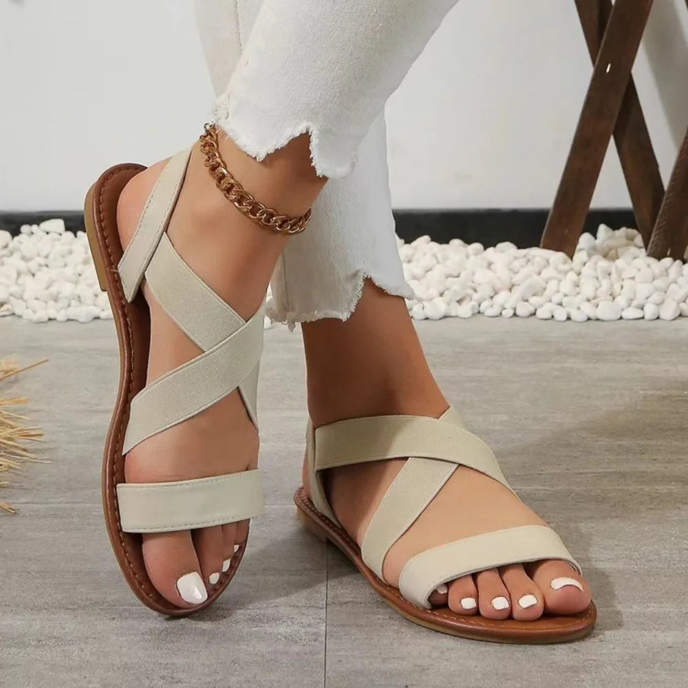 Designer-Sommerparty-Damenschuhe, Sandalen mit rutschfester Gummisohle, Damen-Strandschuhe, Damenschuhe in Übergröße, Retro-Schuhe