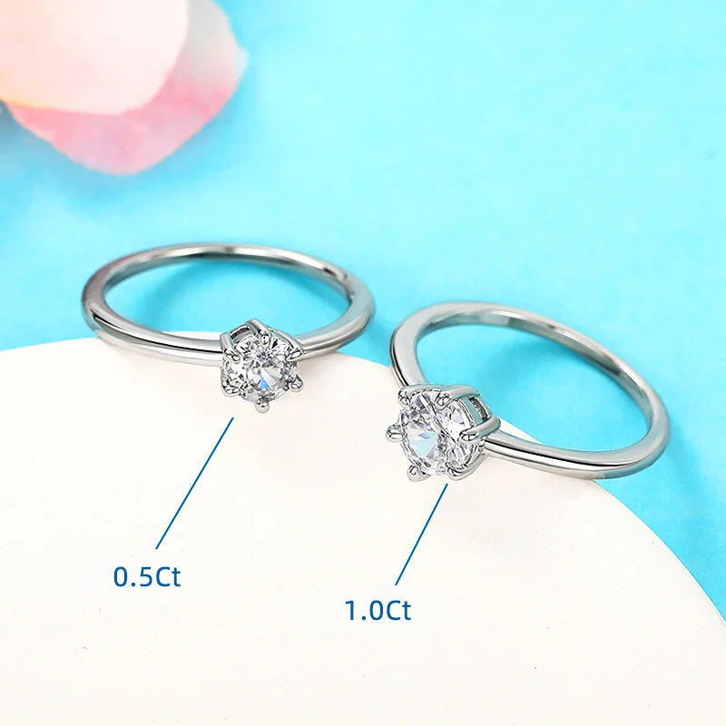 Huitan 5/6,5 mm Zirkonia-Ringe, schlicht und elegant, Damen-Accessoires für Verlobung, Hochzeit, heißer Verkauf, Statement-Schmuck