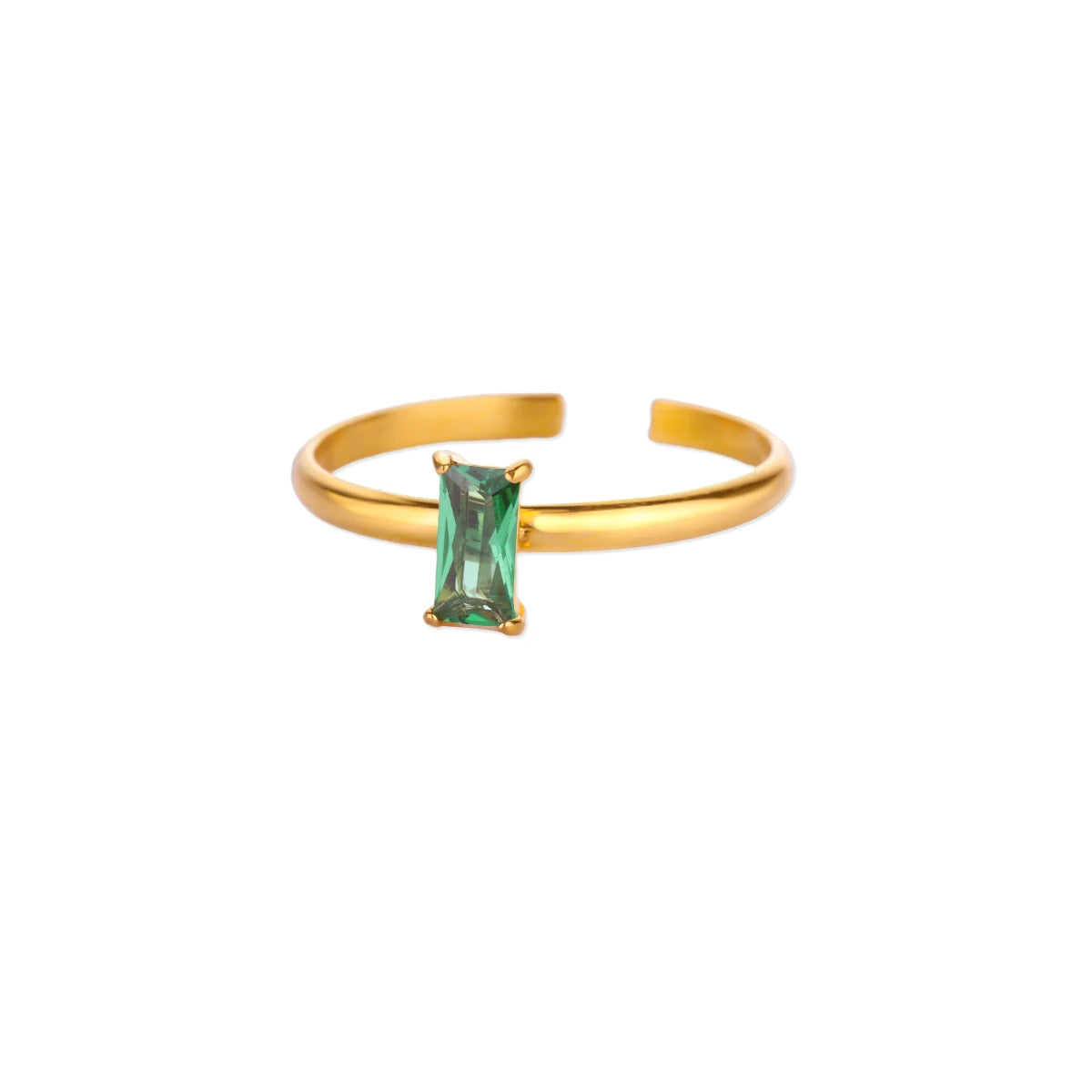 Edelstahl-Geburtsstein-Ringe für Frauen, goldfarben, Zirkon-Geburtsstein-Öffnungsring, minimalistischer Weihnachts- und Geburtstagsschmuck, Geschenk