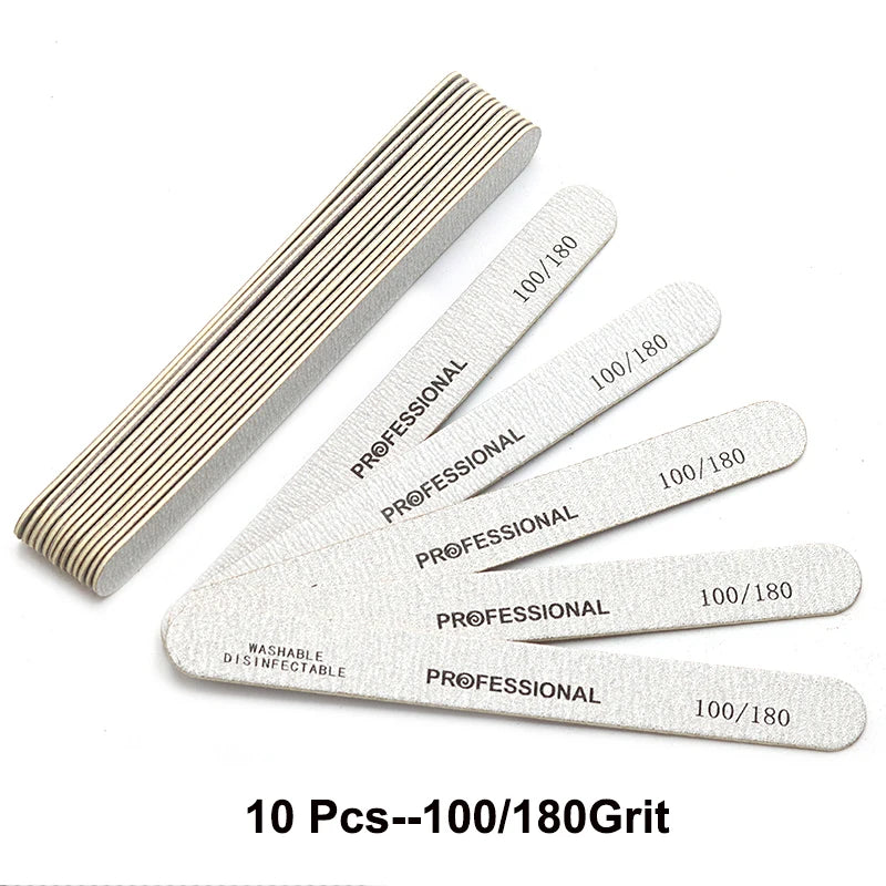 10 teile/los Holz Nagel Dateien Professionelle 100 180 240 Schmirgelbrett Maniküre Puffer Grau Boot doppelseitige Holz Pediküre Puffer
