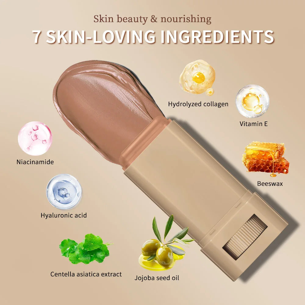 Beauty Balm Serum Boosted Skin Tint Foundation Stick Smooth Plumper High Coverage Travel Bronze Foundation Makeup