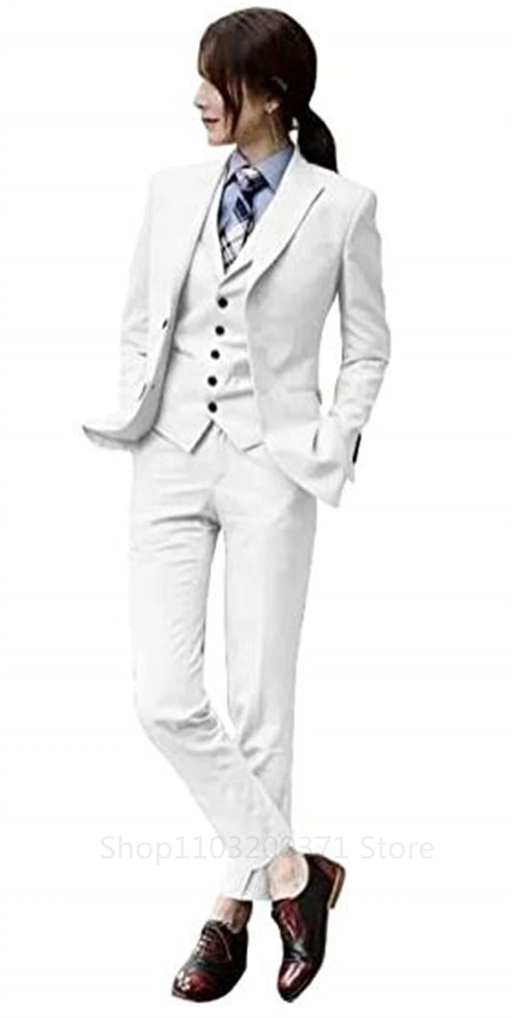 Königsblau 3 Stück Frauen Anzüge Mode Blazer Set Hochzeit Smoking Party tragen Business Casual Hosen anzüge formelle Frauen Anzüge Büro