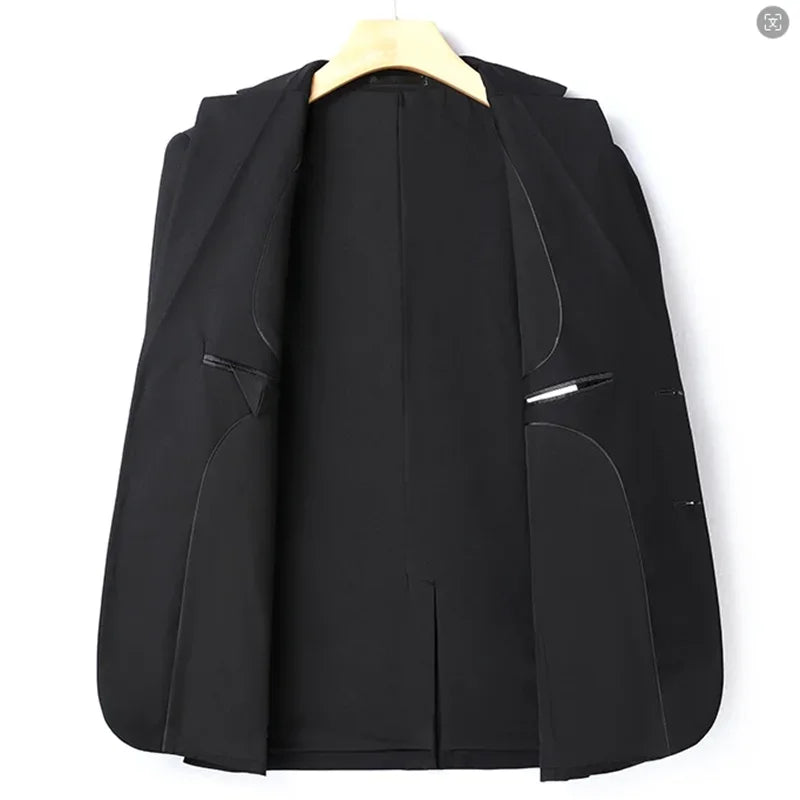 Professioneller Arbeitsanzug für Herren, hochwertig, neuer Stil, einfarbig, stilvoll, hübsch, Jacke und Hose, zweiteilig