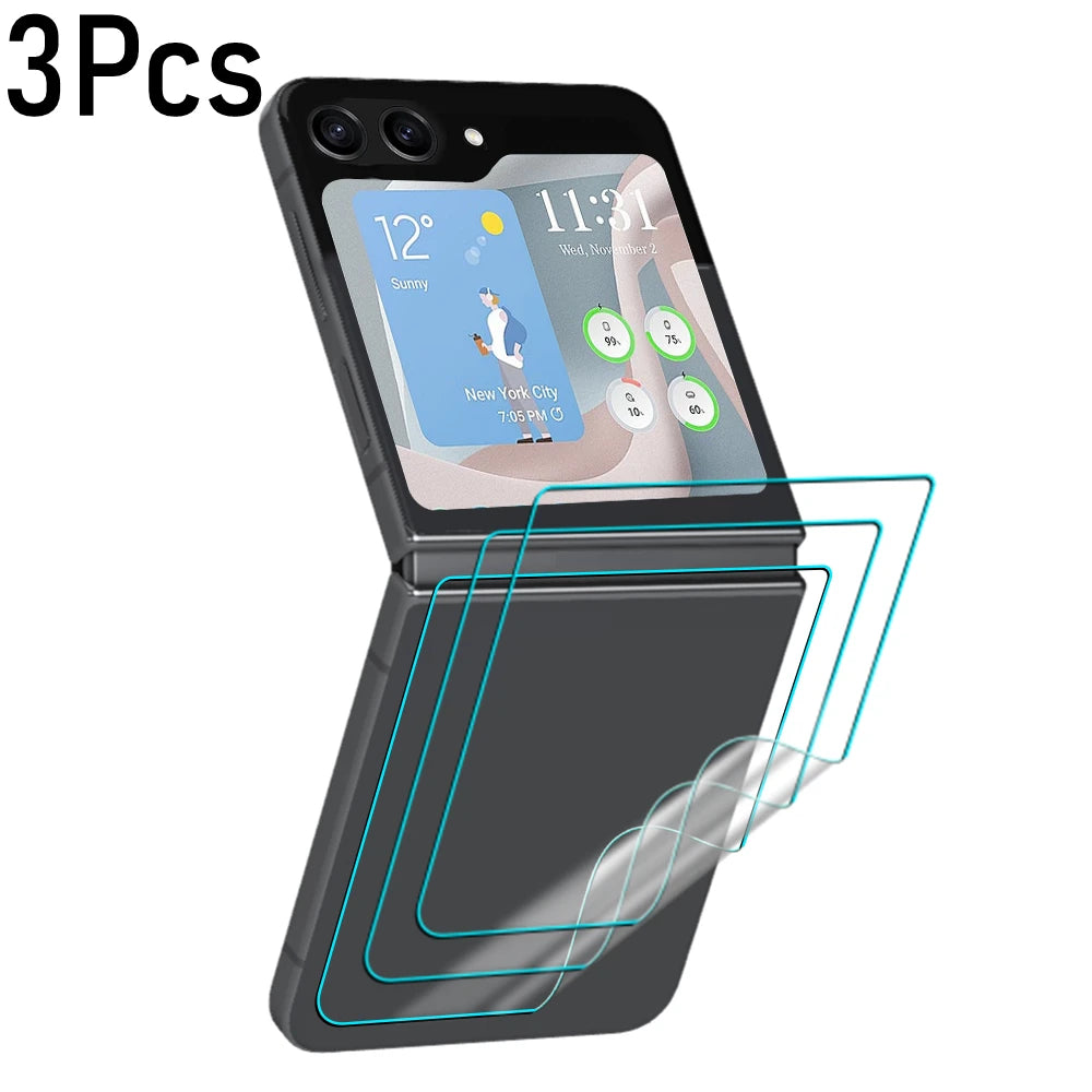 12 in 1 Flip5 Displayschutzfolie für Samsung Galaxy Z Flip 5G, weiches HD-Scharnier, schützende weiche, kratzfeste Hydrogelfolie für ZFlip5