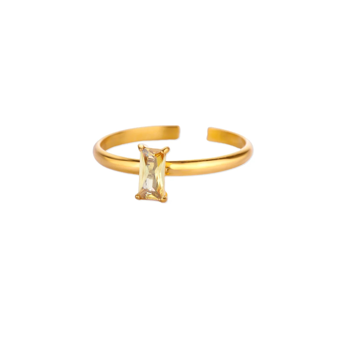Edelstahl-Geburtsstein-Ringe für Frauen, goldfarben, Zirkon-Geburtsstein-Öffnungsring, minimalistischer Weihnachts- und Geburtstagsschmuck, Geschenk
