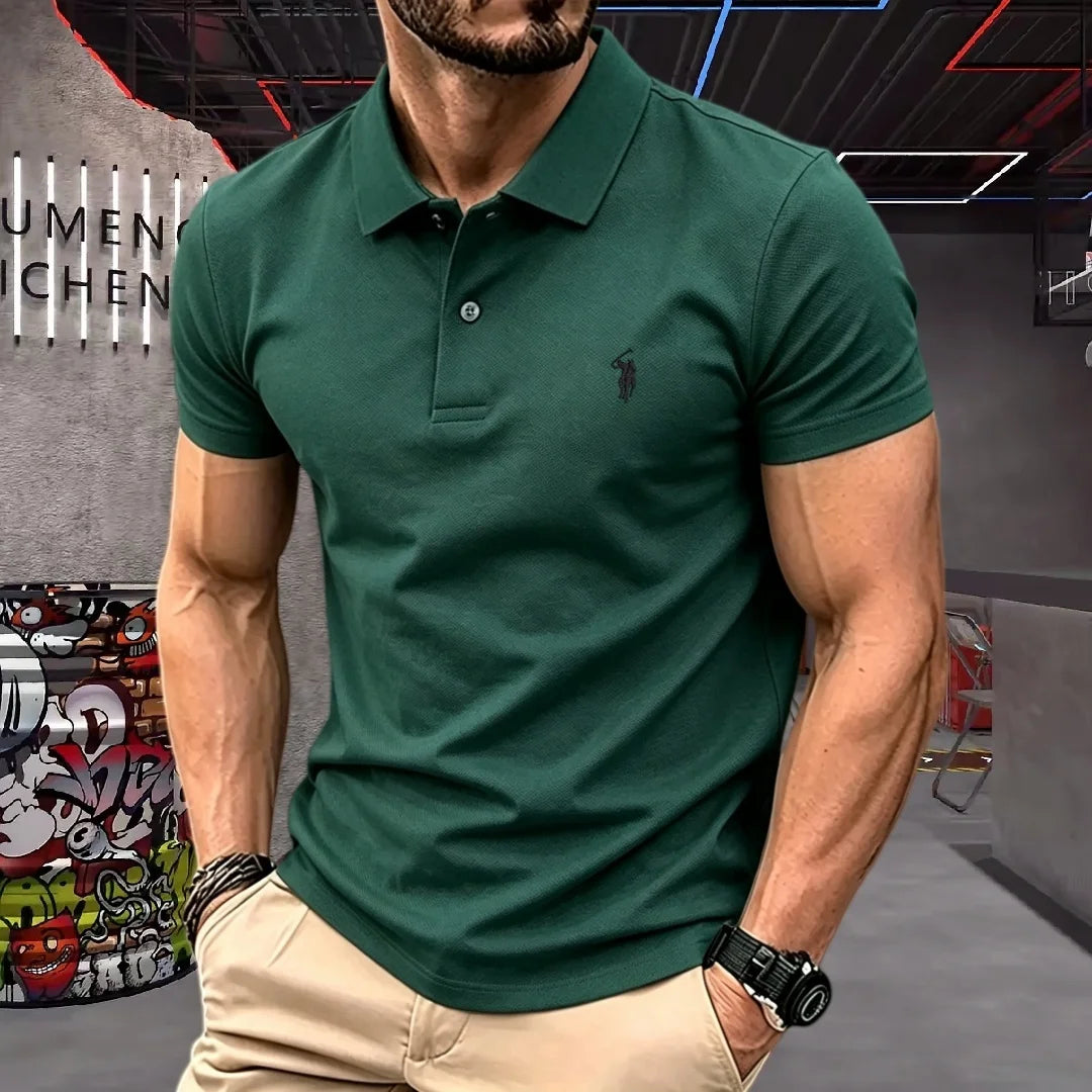100% reine Baumwolle, hochwertiges Marken-Herren-Poloshirt mit kurzen Ärmeln, Sommer 2026, luxuriöses Mode-Golf-Oberteil mit Pony-Stickerei, lässiges T-Shirt