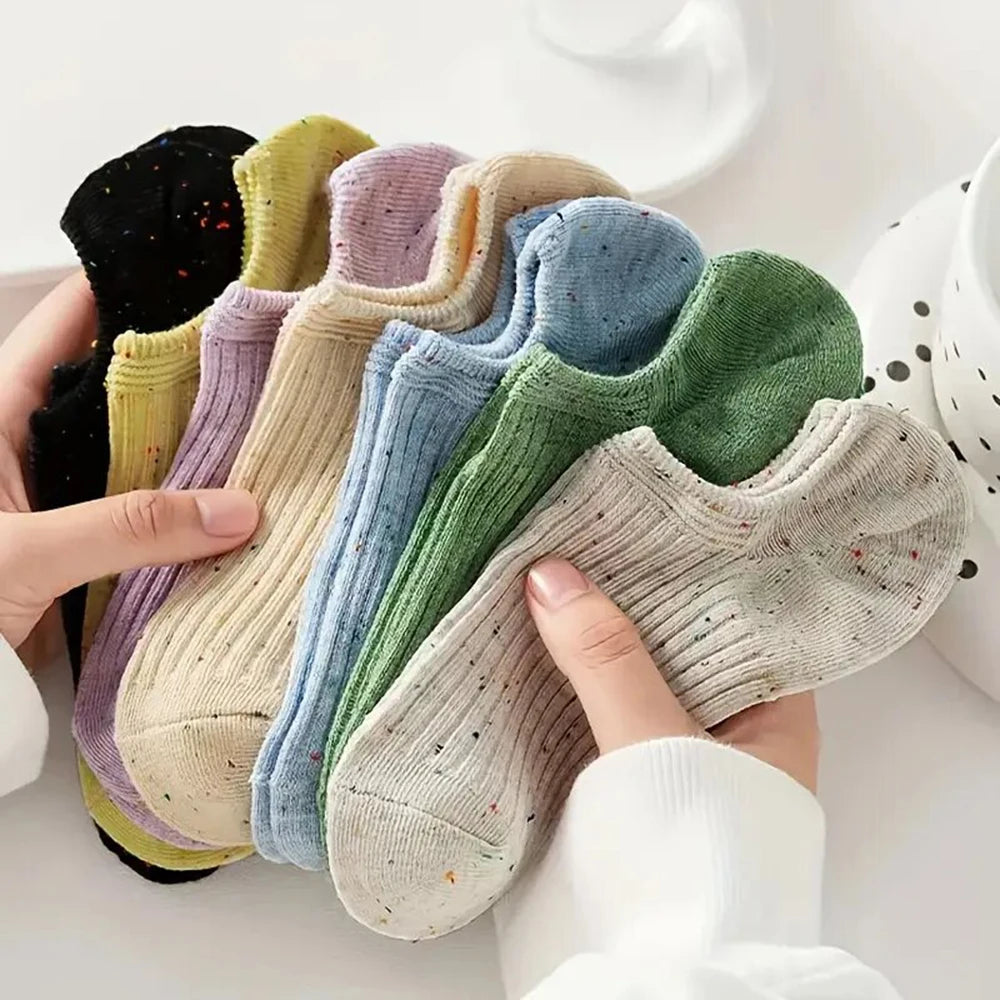 5 Paar Herrensocken, hochwertige Frühlings- und Herbstverdickte, atmungsaktive Bootssocken, niedrig geschnittene Socken mit flachem Mund, Freizeitsocken für Herren