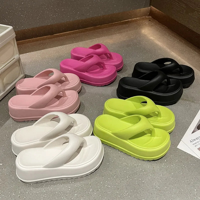 Kidmi Frauen Plattform Sandalen Frauen Flip-flops EVA Heels Sandalen Für Frauen Mode Strand Rutschen Outdoor Weiche Ferse Wolke hausschuhe