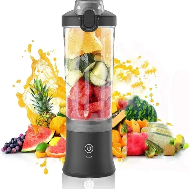 600 ml tragbarer Mini-Mixer, wiederaufladbarer kleiner Smoothie-Mixer über USB, Reise-Mixer mit großer Kapazität, tragbare Smoothies, Mischung aus Eis