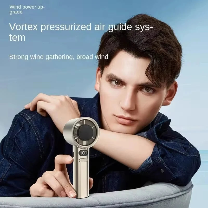 Lenovo Mini-Handventilator, 120 Geschwindigkeiten, tragbare, blattlose Tischventilatoren, wiederaufladbar, sofortige Kühlung mit Eismodus, für Männer und Frauen, neu