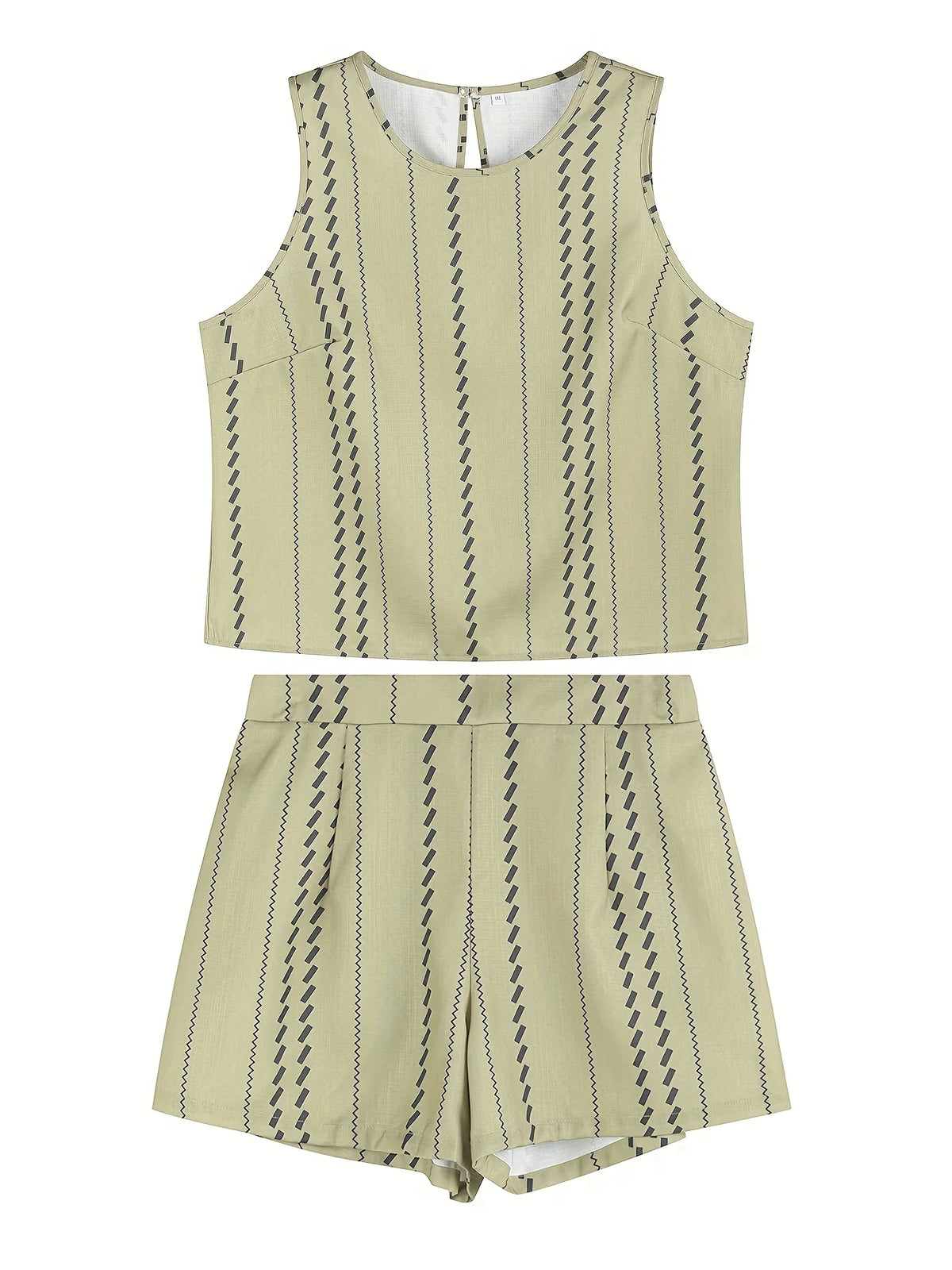 Olive Drab Damen-Set, groß, gewebt, lässig, bequem, modisch, Übergröße, Outfit, Damenbekleidungsset Olive Drab