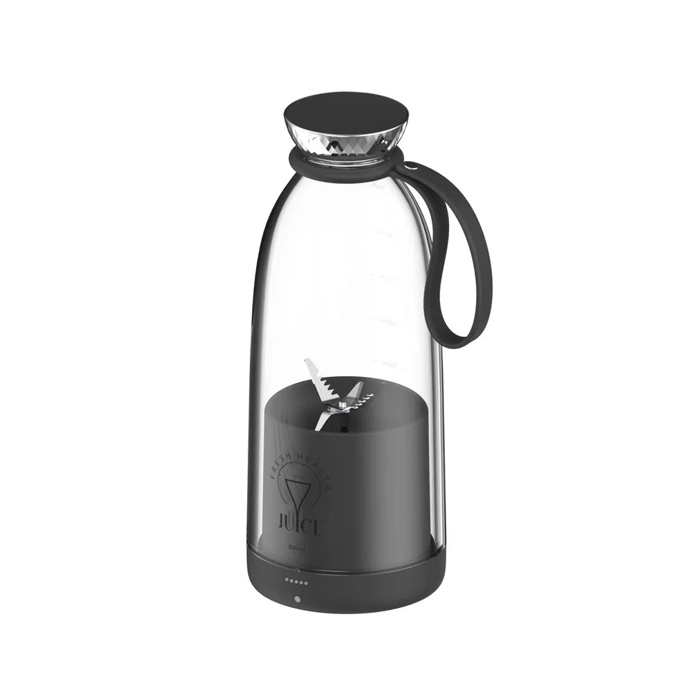500ml Tragbarer 2400mAh Kabelloser Fruchtmixer USB-Entsafter Frischsaft-Flaschenmixer Plus 6 Klingen Lebensmittel-Milchshake-Eiszerkleinerer-Becher