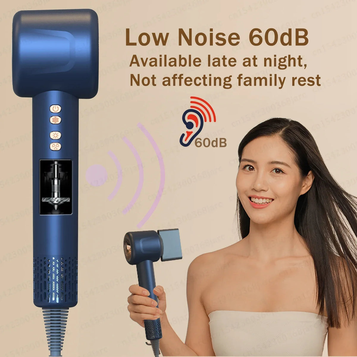 220V 1600W Super Haartrockner Blattloser Haartrockner Persönliche Haarpflege Styling Negativ-Ionen-Werkzeug Konstante Anion Elektrische Haartrockner