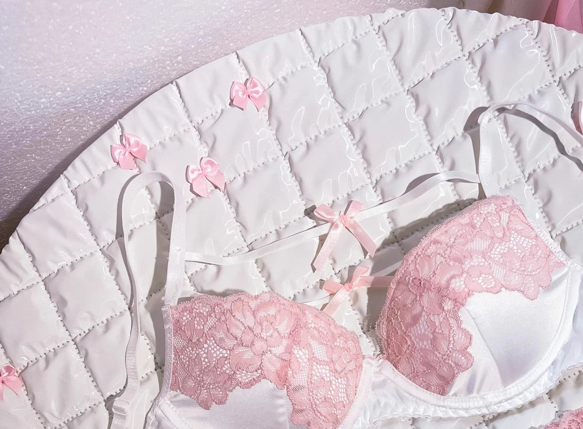 MOYISU New Release Kontrast-BH-Set |   Zurückhaltendes und sexy Bralette aus französischer Spitze |   Akzentuiert kleine Brustkurven |   Atmungsaktive Dessous