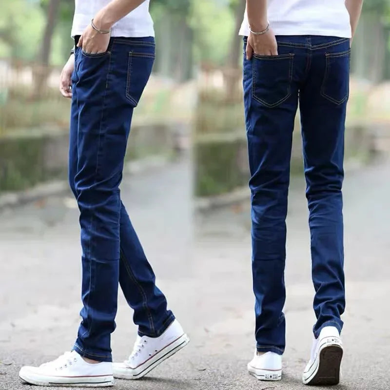 Elastische Slim-Fit-Jeans für Herren Herbst Neuer Stil Trendige Lässige Lange Hosen Bequeme Loose-Fit-Herrenmode Schmal Geschnittene Hosen