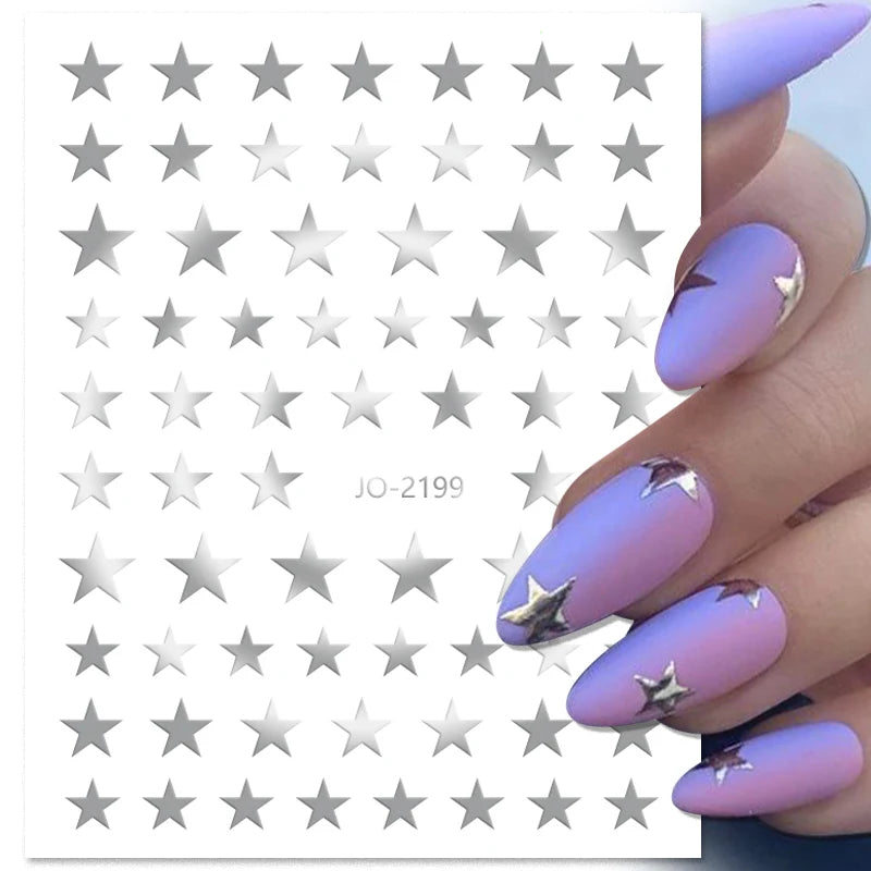 1PCS Schwarz Weiß Schmetterling Laser Nagel Aufkleber Y2K Nail art Dekoration Abstrakte Linien Bronzing Blumen Aufkleber Für Nägel