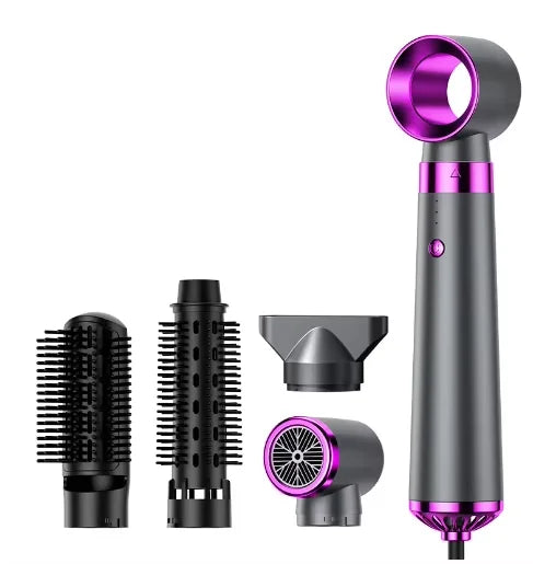 HOMEFISH 5-in-1 Elektrischer Haartrockner mit Automatischem Glätteisen & Lockenstab Heißluftkamm & Diffusor für den Außenbereich AC-Motor