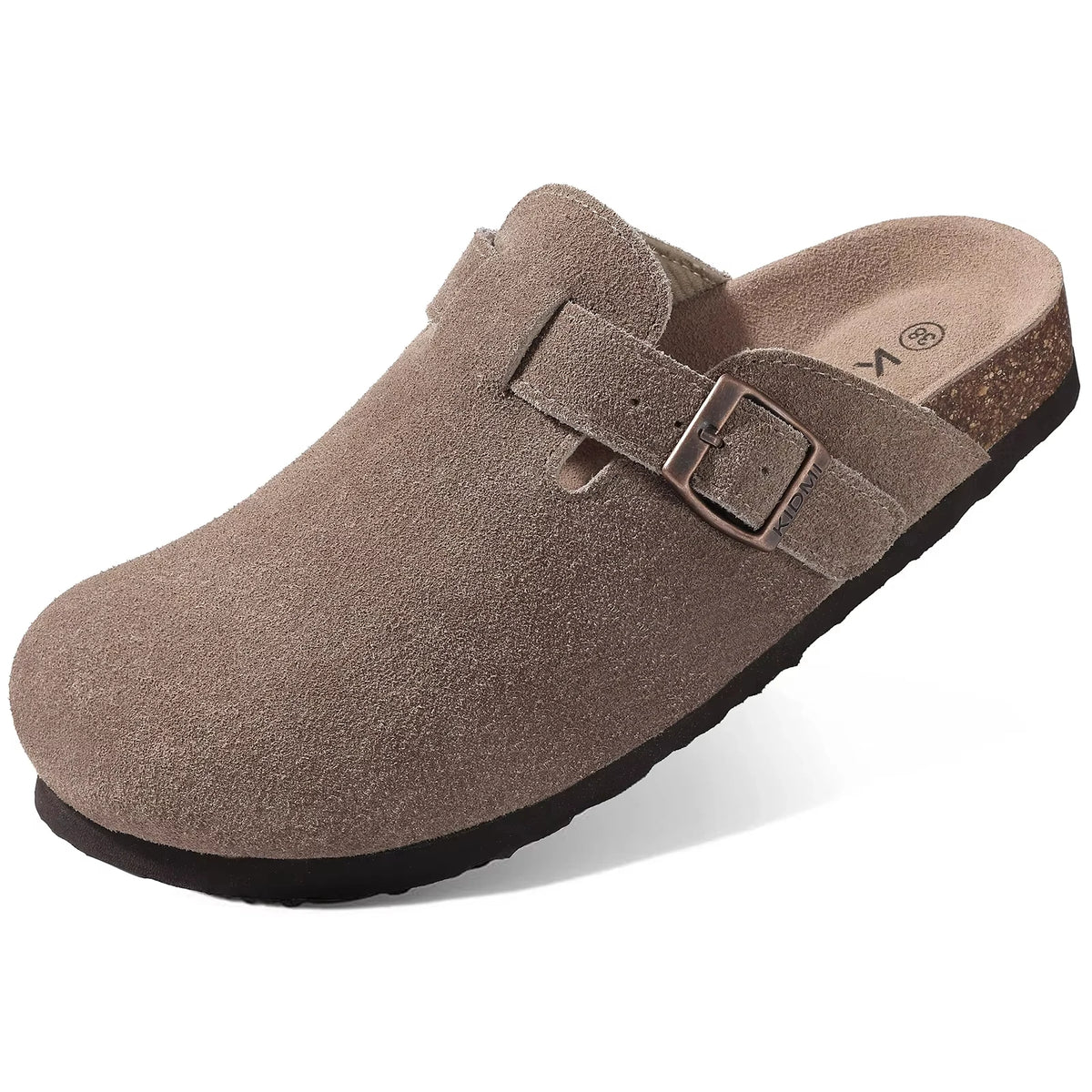 Shevalues Herren-Wildleder-Clogs, weiche Leder-Pantoletten, Herren, neue Sommer-Männer-Kork-Sandalen, bequeme Slip-On-Unisex-Clogs mit Fußgewölbeunterstützung