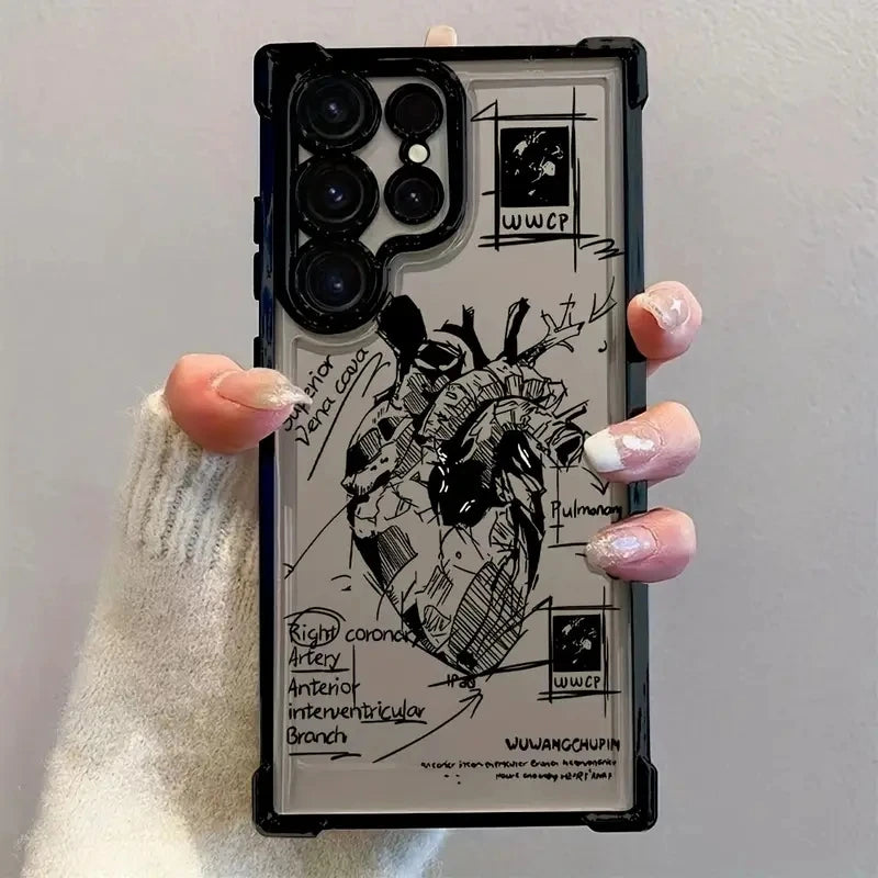 Kreative Herzmodell-Handyhülle für Samsung Galaxy S26 S25 S24 Ultra S23 S22 S21 FE A56 A55 A54 A35 Cover