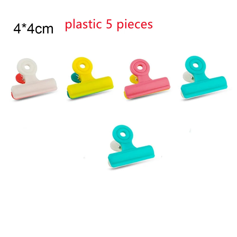 6Pcs Metall Küche Lebensmittel Abdichtung Tasche Clips Brief Papier Foto Datei Schellen Schule Büro Kalender Binder Clip Haushalts Zubehör