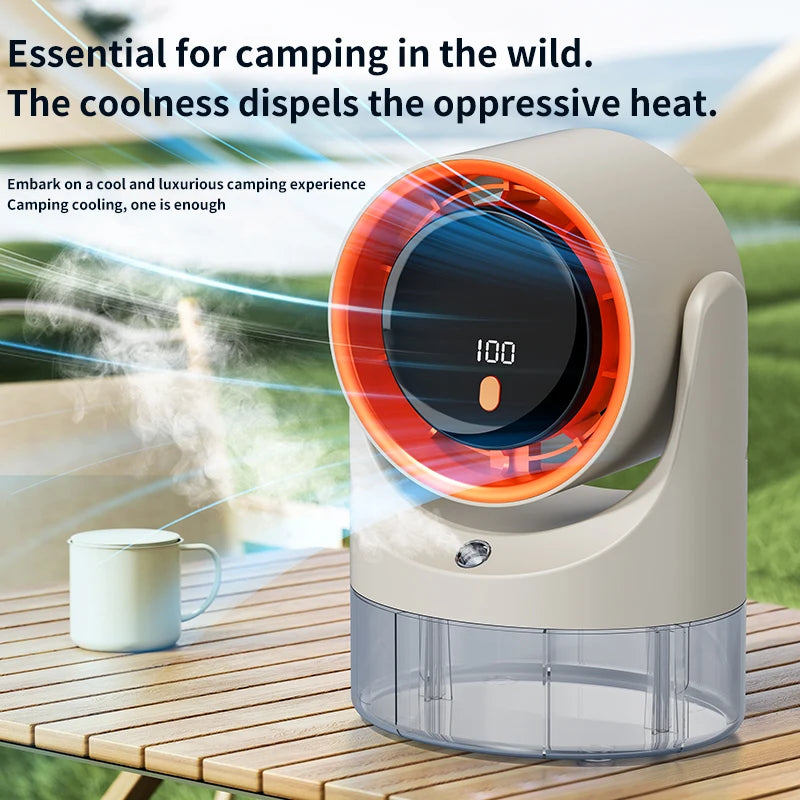 Mini-Elektroventilator mit Einloch-Sprühfunktion, Klimaanlage, Kühlung, Tischventilator, Befeuchtung, Zirkulationsventilator, 360° °   Einstellbar