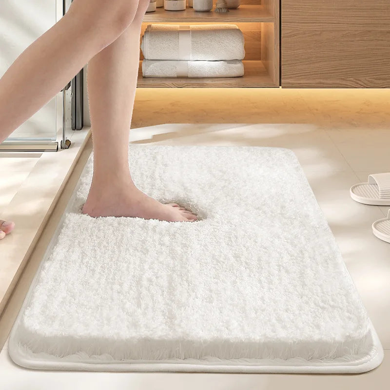 Antibakterielle Wasserabsorbierende Badematte Rutschfester Bodenteppich für Badezimmer Trocknung und Haushalt Fußabwischmatte Einfarbiger Teppich
