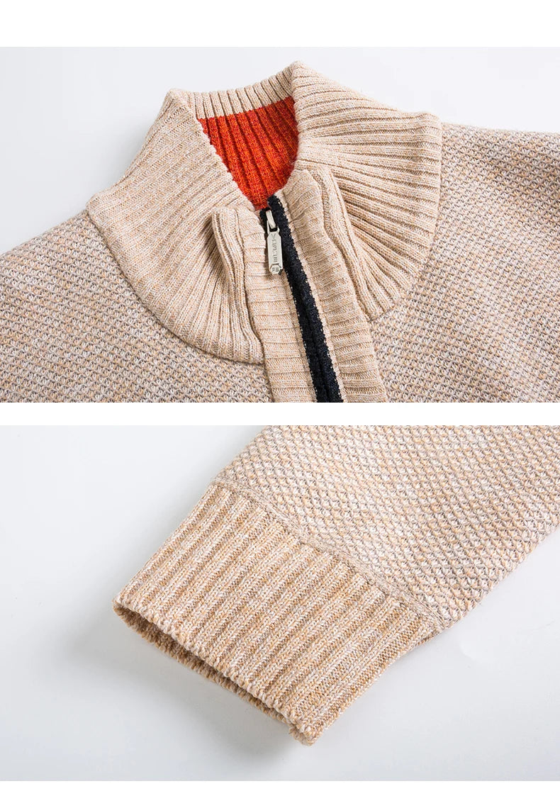 Herren Stehkragen Pullover neue Strickjacke in Herbst und Winter koreanische Version der schlanken einfarbigen Pullover Jacke