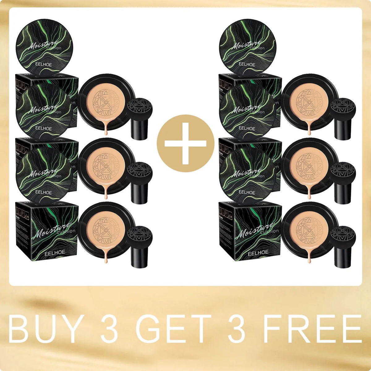 EELHOE Pilz Luftkissen CC Creme Pilzkopf Wasserdicht Erhellen Basis Make-Up Kosmetik Professionelle Concealing Foundation