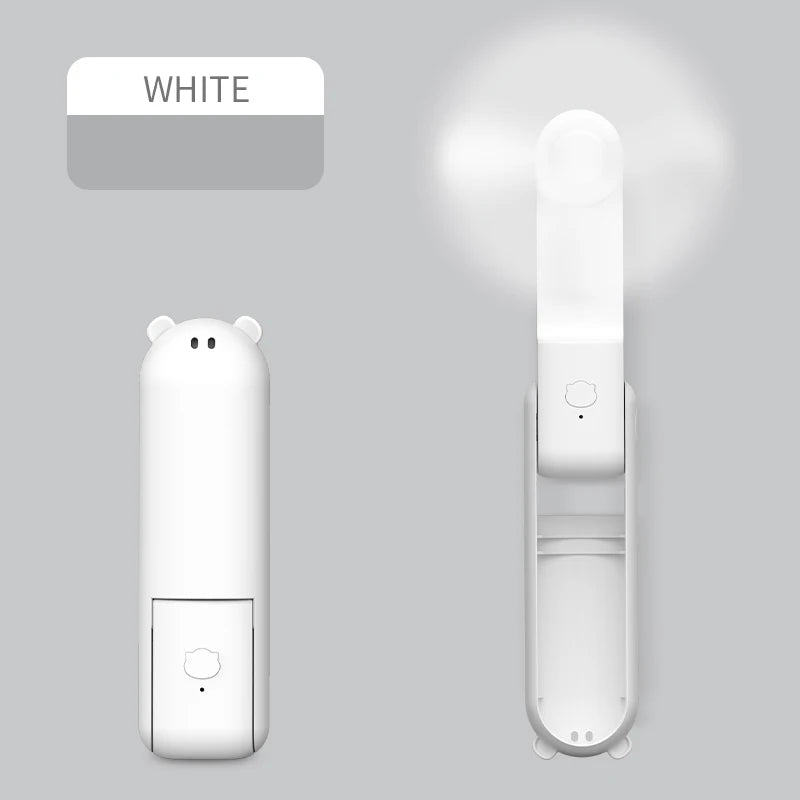 Tragbarer Mini-Ventilator, USB-Aufladung, 3-stufig einstellbar, faltbarer Handventilator für Wimpern, geeignet für Büro, Reisen und Outdoor-Aktivitäten